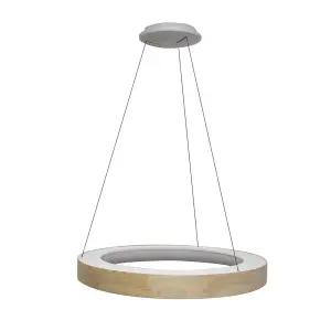 Luminosa Mad LED Pendant Lamp 42W 3200Lm 3000K 67cm Natural Wood