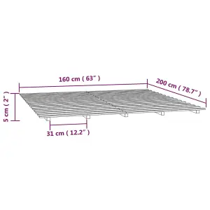 Berkfield Bed Frame White 160x200 cm Solid Wood Pine