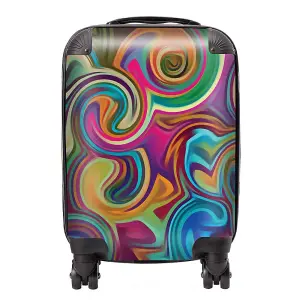 Colourful Wave Pattern Suitcase - Small