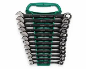 Sata 12pc Metric Combi Ratcheting Wrench Set-Metric - Black Edition