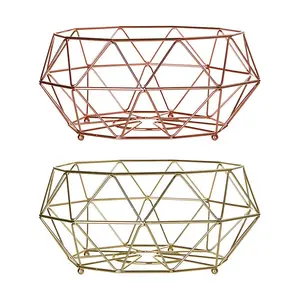 Interiors by Premier Vertex Gold Finish Fruit Basket