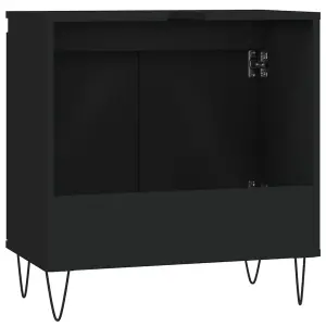 Berkfield Bathroom Cabinet Black 58x33x60 cm Engineered Wood