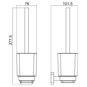 Toilet Brush Holder With Brush Wall Mounted Free Standing Glass Set