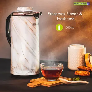 Royalford Marble Vacuum Flask | Double Walled Vacuum Insulated Tea Carafe 1300ML /44OZ Jug