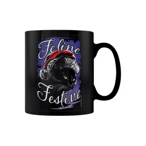 Grindstore Feline Festive Christmas Mug Black (One Size)