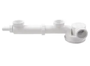 Wirquin Double Space Saving Kitchen Sink Drain Waste Trap 1 1/2" x 40mm Dish Washer Input