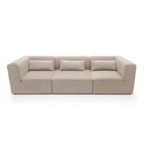 Doris Modular 4 Seater Sofa in Beige Cord Chenille