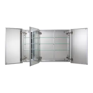 Croydex Brantley Triple Bathroom Wall cabinet With 3 mirror doors (H)660mm (W)914mm