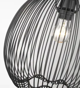 Luminosa Spring Wire Ceiling Pendant Matt Black, E27