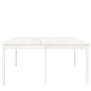 Berkfield Garden Table White 159.5x82.5x76 cm Solid Wood Pine