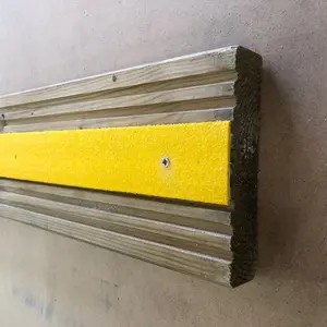 50mm Wide Non-Slip Anti-Skid Decking Strips - Safety and Style for Outdoor Space - YELLOW Yellow 600mmx50mm - x4