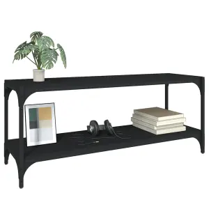 vidaXL TV Cabinet Black 100x33x41 cm Engineered Wood and Steel