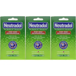 Neutradol Vac Deodorizer Super Fresh Green (N1) (Pack of 3)