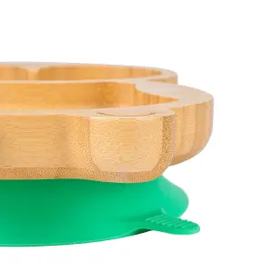 Tiny Dining - Children's Bamboo Suction Penguin Plate - Green