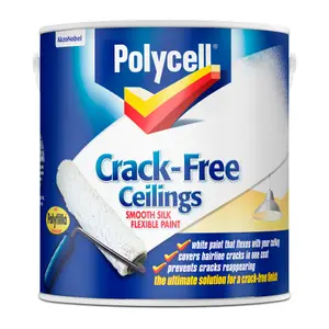 Polycell Crack free White Silk Emulsion paint, 2.5L