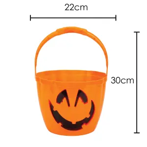 Halloween Candy Bucket with Light - Sweet Holder Orange