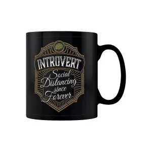 Grindstore Introvert Social Distancing Since Forever Mug Black (One Size)