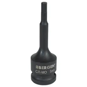 M5 x 78mm 1/2" Drive Extra Long Impact Impacted Allen Hex Key Socket Bergen