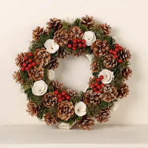 Handcrafted Faux Pinecones 36cm Wreath