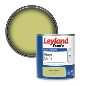 Leyland Trade Vinyl Matt Walls & Ceilings Emulsion Paint Mustard Green (PPG1217-6) 1L