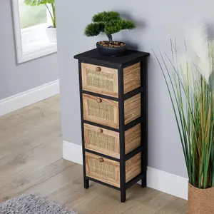 Home Source Mosina 4 Drawer Rattan Storage Chest