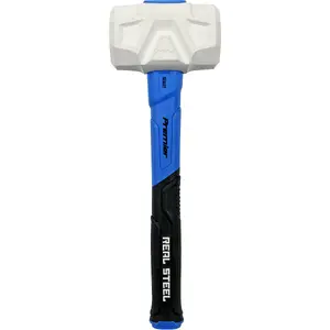 Durable 16oz Rubber Mallet with Fibreglass Shaft and Textured Grip for Precision Work