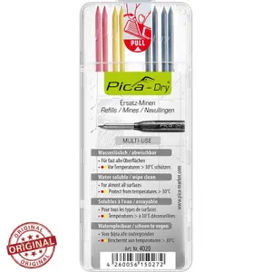 Pica DRY Pencil 3030 Refill Leads Red Yellow Graphite Dark Glossy Surfaces 4020