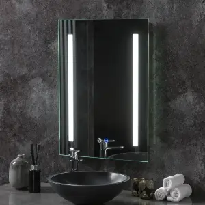 LED Portrait Bathroom Mirror 50(w) x 70cm(h) Dimmable with Anti-Fog