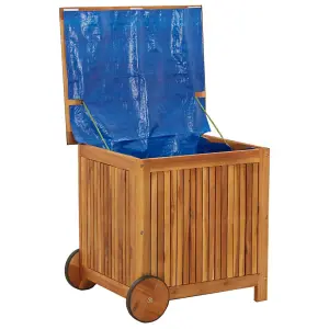 Berkfield Garden Storage Box with Wheels 60x50x58 cm Solid Wood Acacia