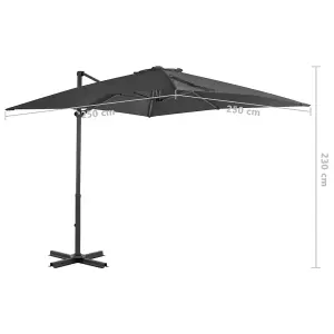 Berkfield Cantilever Umbrella with Aluminium Pole Anthracite 250x250 cm