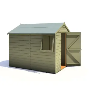 Shire Durham 8x6 Shiplap Garden Shed with Single Door Pressure Treated