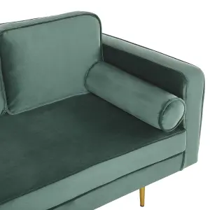 Right Hand Velvet Chaise Lounge Mint Green MIRAMAS