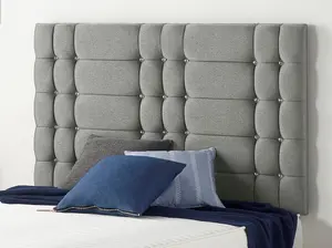 Somnior Bliss Tweed Grey Divan Bed Base With 2 Drawers And Headboard - Super King