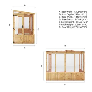 Mercia 8 x 4ft Premium Lean Too Greenhouse Yes