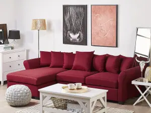 Right-Hand Corner Sofa VIKNA Dark Red Fabric Right Hand