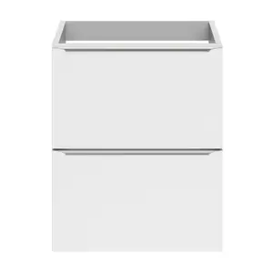 GoodHome Imandra Slimline Gloss White Wall-mounted Bathroom Cabinet (H) 600mm (W) 500mm