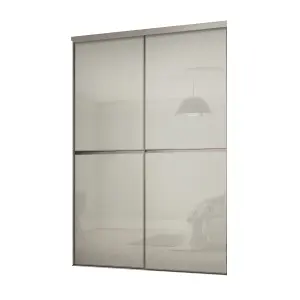 Minimalist Arctic white 2 door Sliding Wardrobe Door kit (H)2260mm (W)1808mm