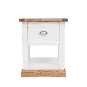 Tropea 1 Drawer Bedside Table Chrome Cup Handle