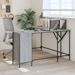 Berkfield Desk Grey Sonoma 141x141x75 cm Engineered Wood