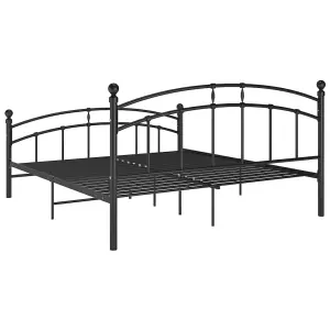 Berkfield Bed Frame Black Metal 140x200 cm