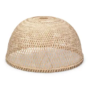 ValueLights Rosa Natural Bamboo Dome Handmade Easy Fit Ceiling Light Shade - Bulb Included