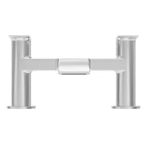 GoodHome Kariya Gloss Chrome effect Deck-mounted Manual Double Bath Filler Tap