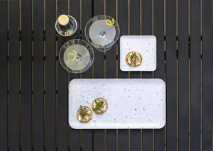 Purely Home Terrazzo Melamine 2 Piece Appetiser & Nibbles Serving Set