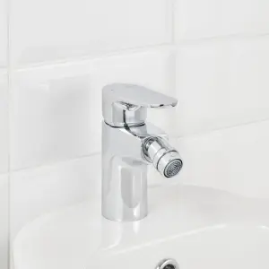 GoodHome Cavally Standard Chrome effect Round Bidet Mono mixer Tap