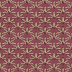 Galerie Into The Wild Metallic Red Leaf Motif Wallpaper Roll