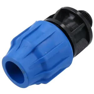 20mm x 1/2" MDPE Male Adapter Compression Coupling Fitting Water Pipe 10PK