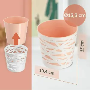 Plant pot planter Flowerpot Crystal Modern Decorative Daizy Peach 13cm