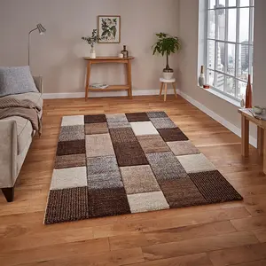 Beige/Grey Modern Geometric Handmade Easy to Clean Rug for Living Room Bedroom and Dining Room-120cm X 170cm