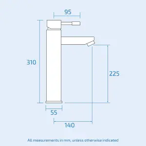 Nes Home Blossom High Rise Basin Mono Mixer Tap & Waste Chrome