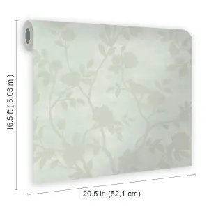 Laura Ashley Eglantine Silhouette Eau de nil Trail Smooth Wallpaper